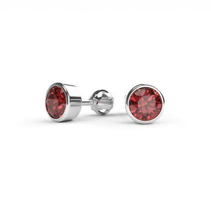 náušnice s červeným kamienkom